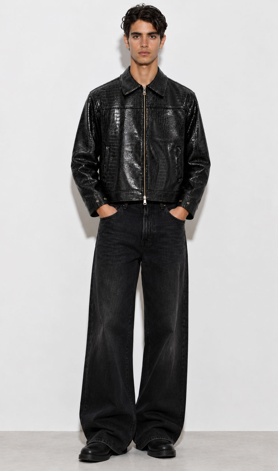 WEYLANCE  CROC BLACK